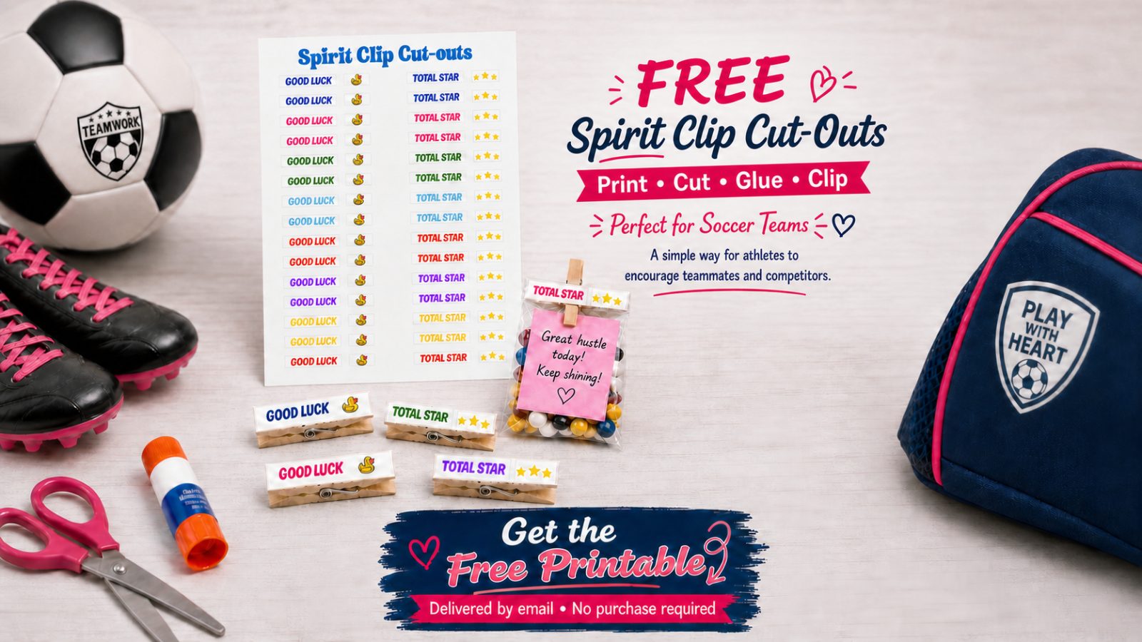Free Spirit Clip Cut-Out Printable for Soccer Teams