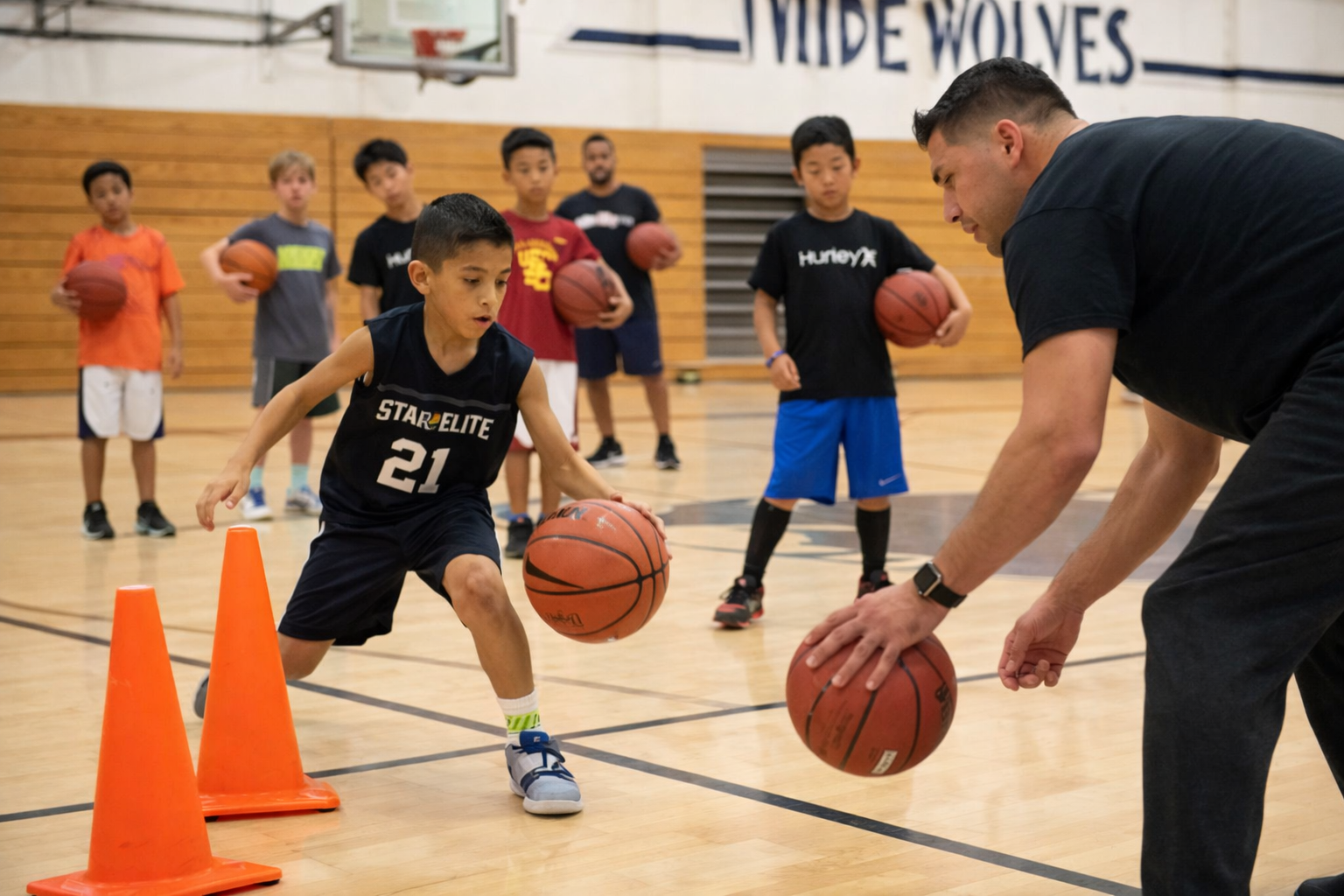 Basketball group training