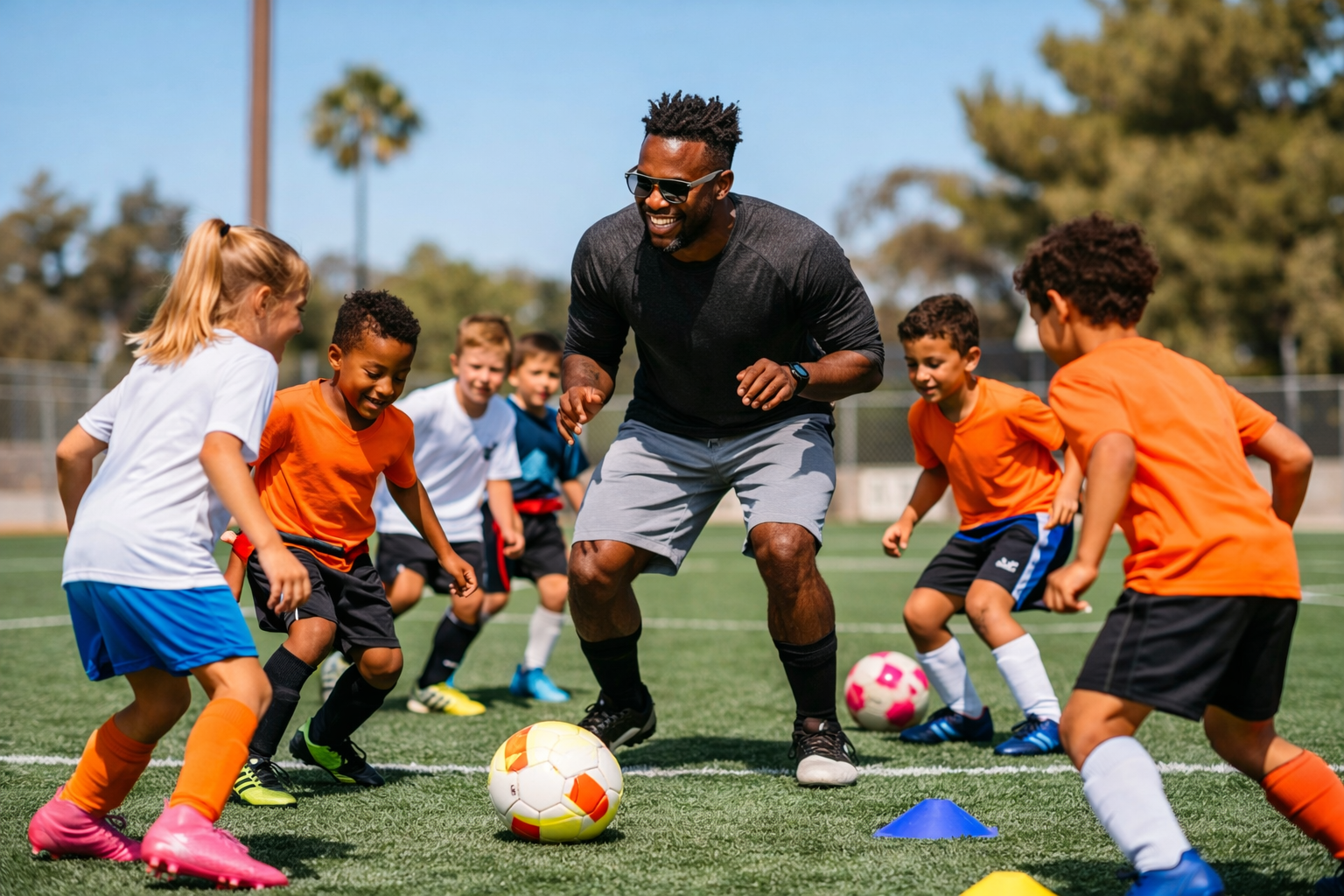 Soccer group training